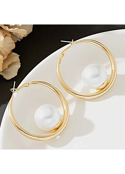 Сережки біжутерія Кільця з намистинами No Brand (366891852)