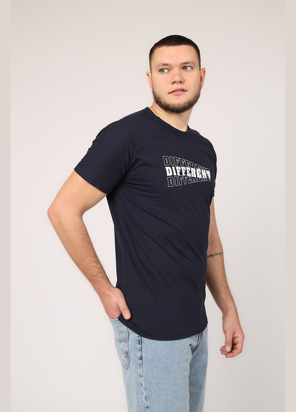 Синяя футболка с коротким рукавом мужская цвет синий цб-00273169 Yuki