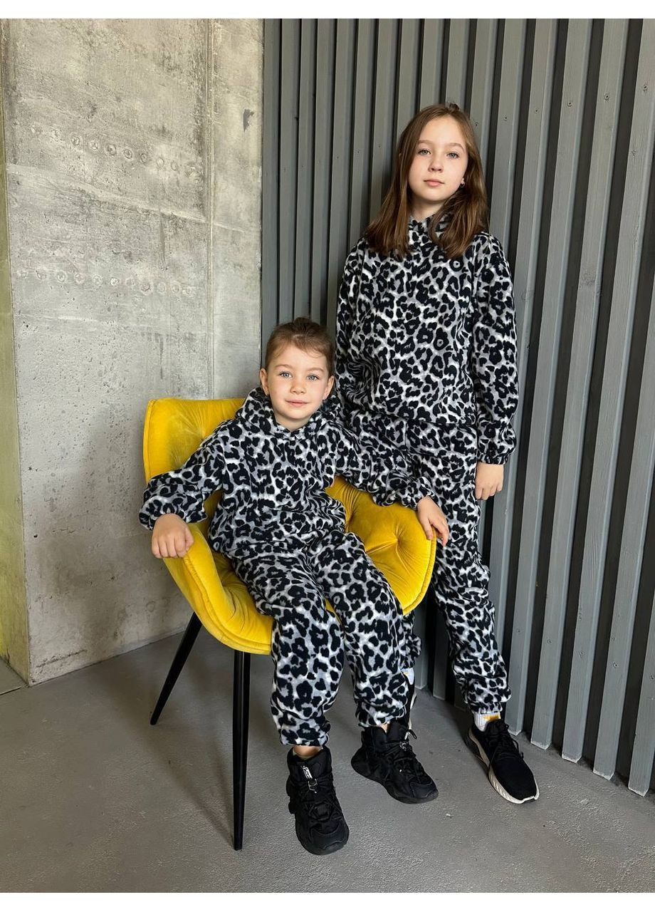 Графітовий демісезонний дитячий флісовий костюм брючний Adelante