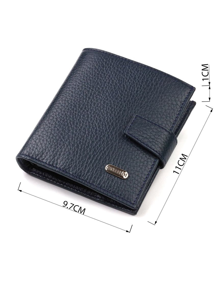 Мужской кожаный кошелек с монетницей и отделением для документов синий (sku_21746) No Brand (327820052)