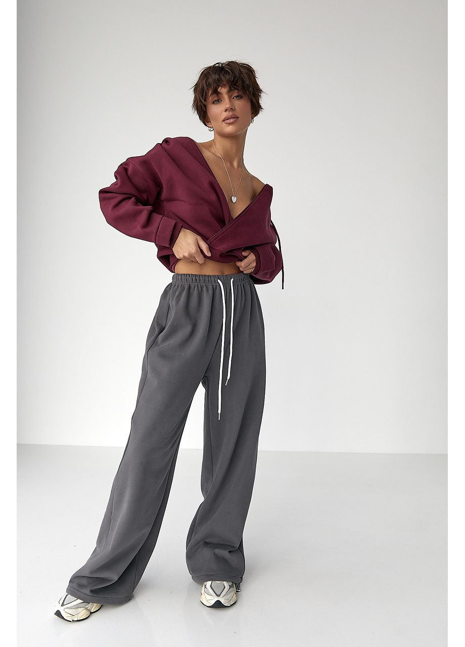 Утепленные однотонные спортивные штаны Lurex (365629487)