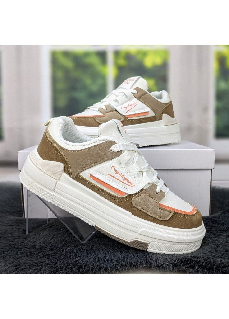 Кроссовки женские демисезонные эко-кожа Fashion бежевые демисезоны (299808492)