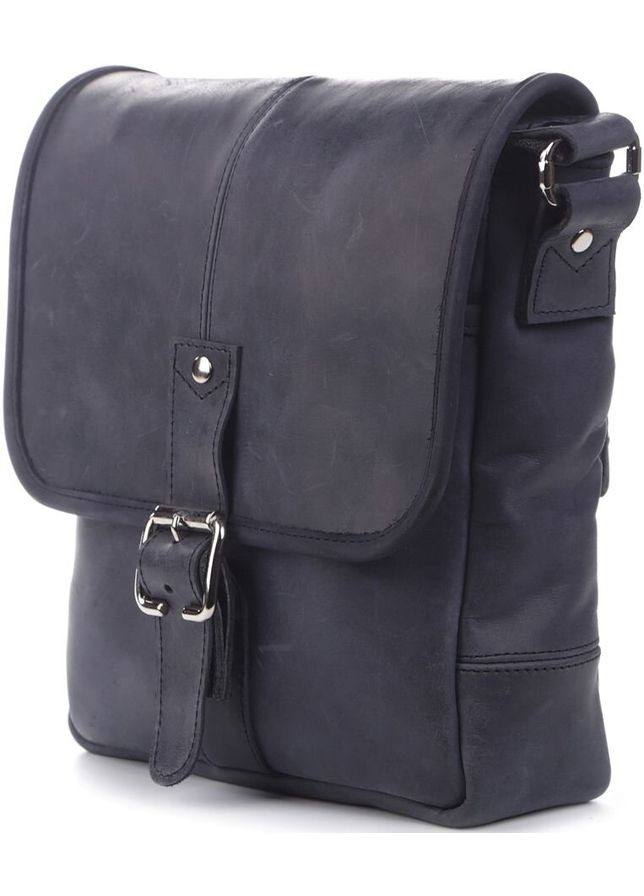 Шкіряна сумка крос боді синя чоловіча 11015 Shvigel (329195280)