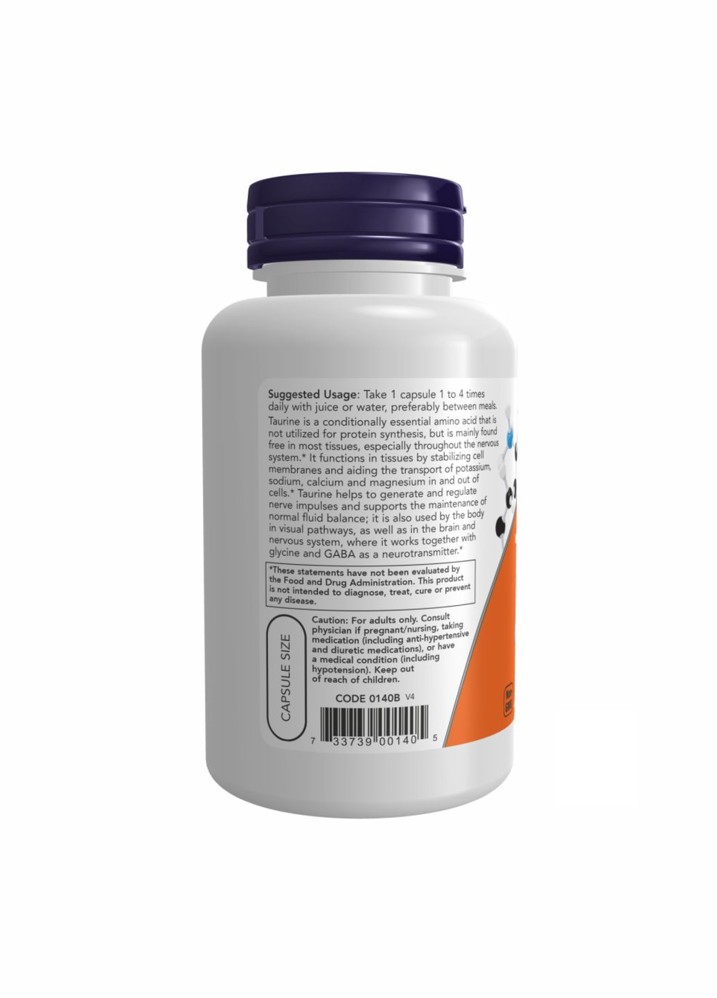Таурин 500мг для зрения 100 капсул аминокислоты для нервной системы Now Foods (367958376)