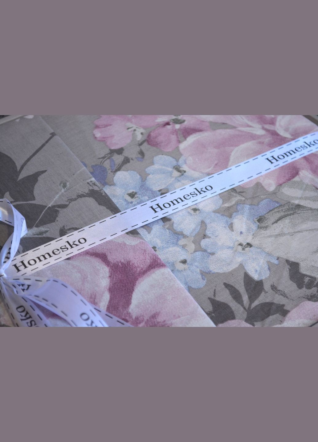 Постельное белье Homesko Ranforce семейный 160 х 220 см Davida Grey First Choice (318381059)