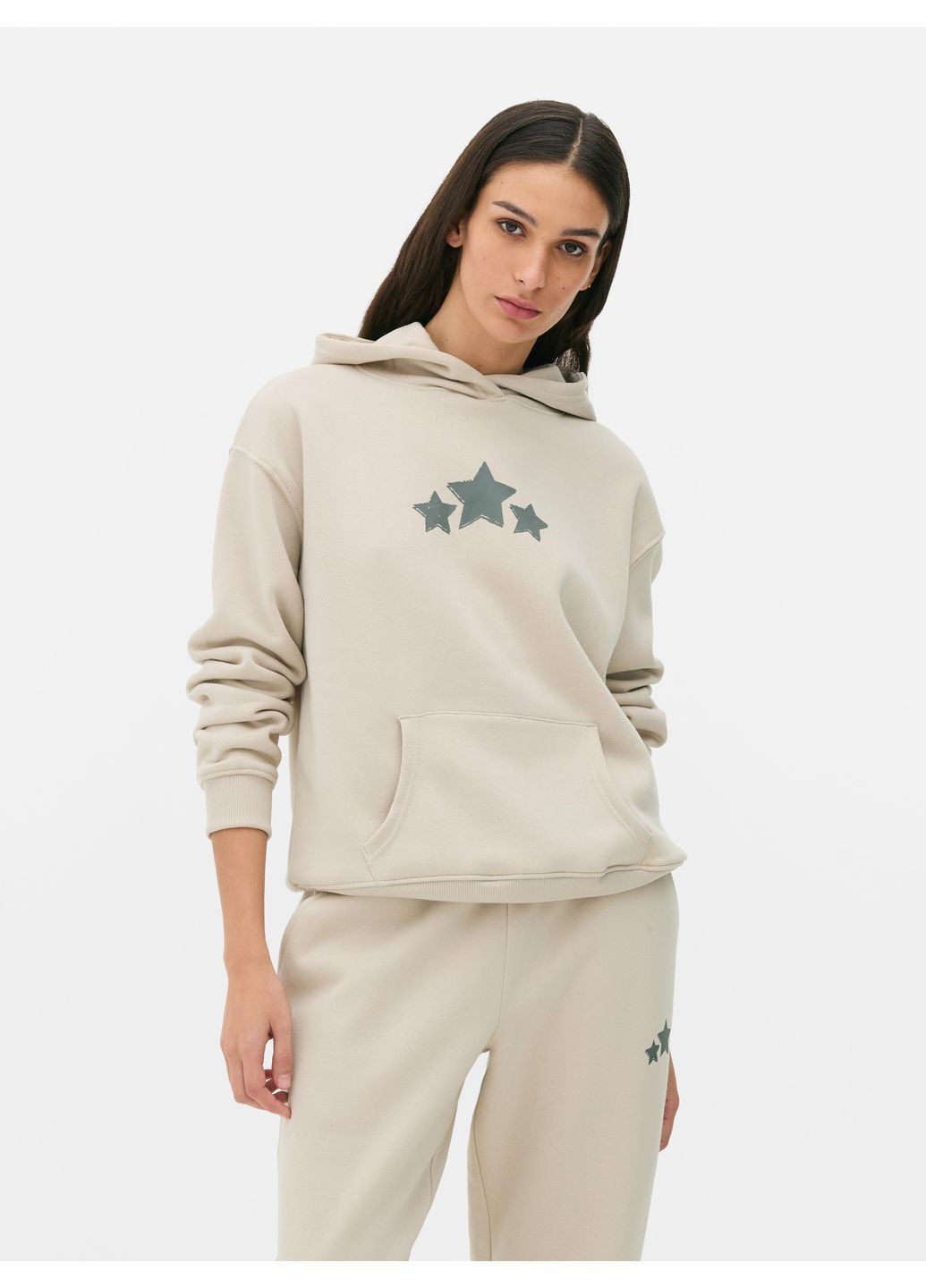 Худі фліс,бежевий з принтом, Primark (364532979)