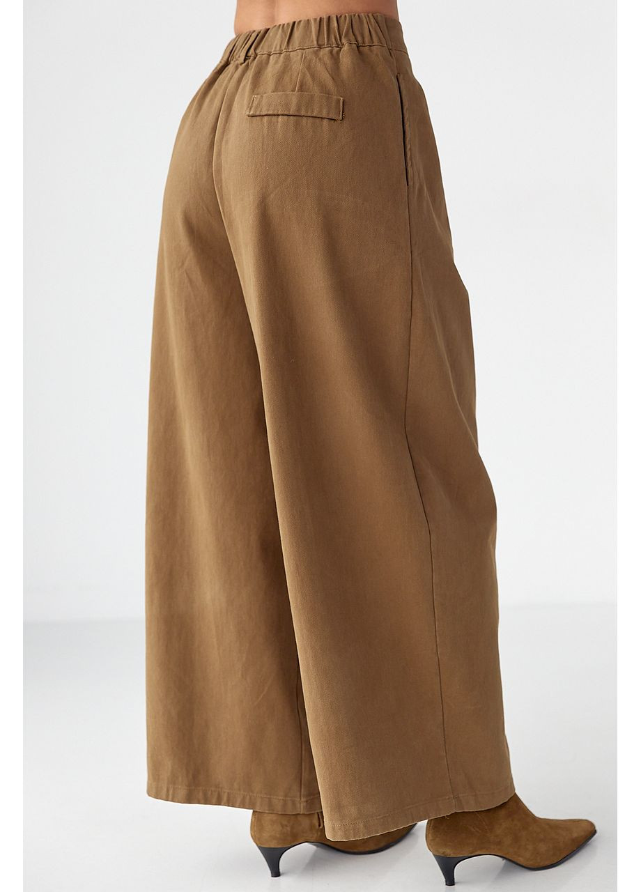 Котонові штани-палаццо зі складками Lurex (370395939)