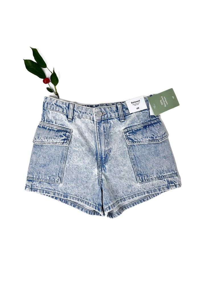 Джинсові шорти 152 см сіро-блакитний артикул Л1231 H&M (342716054)