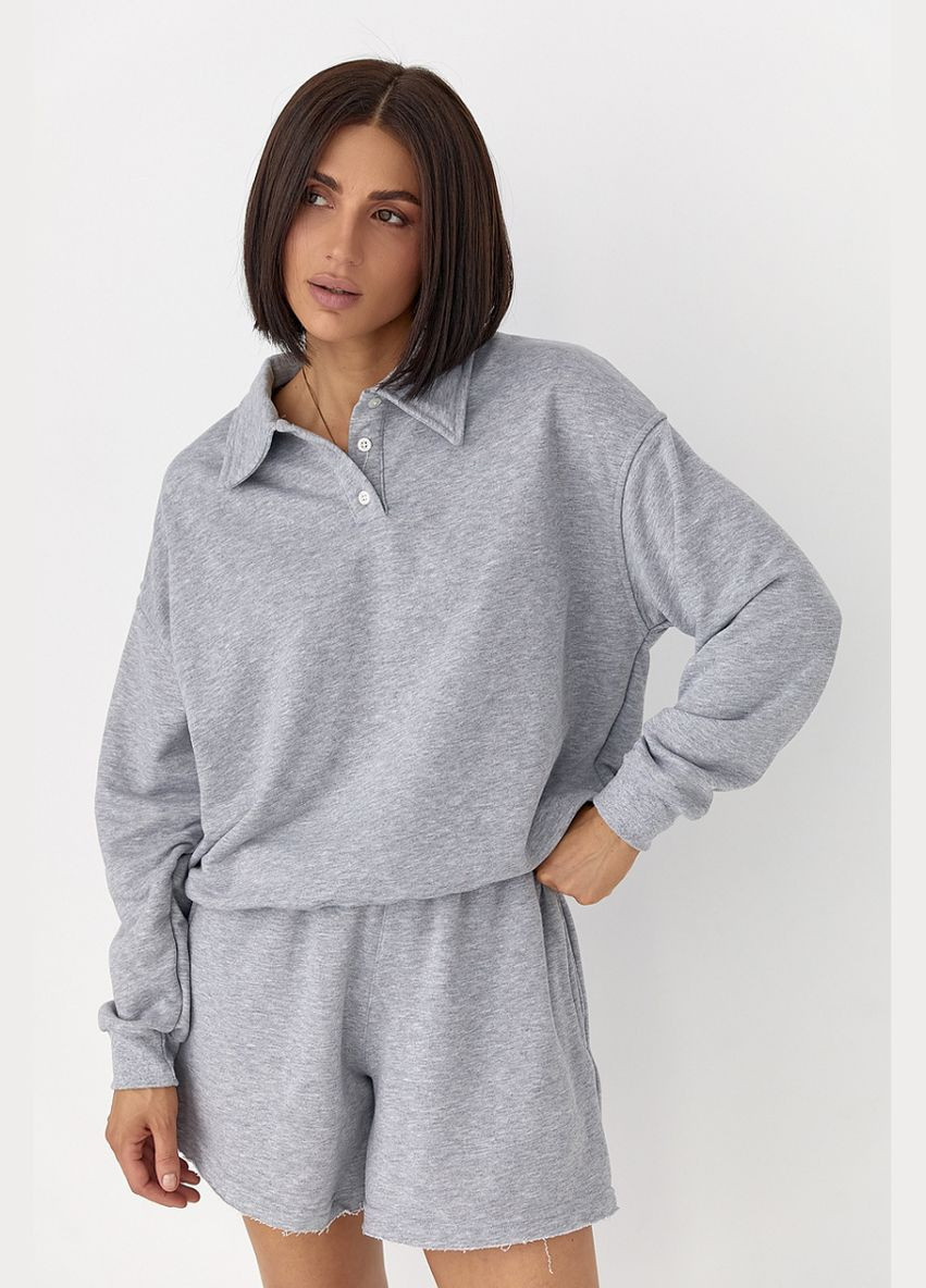 Костюм із шортами та світшотом-поло Lurex Костюм-двойка (334016731)