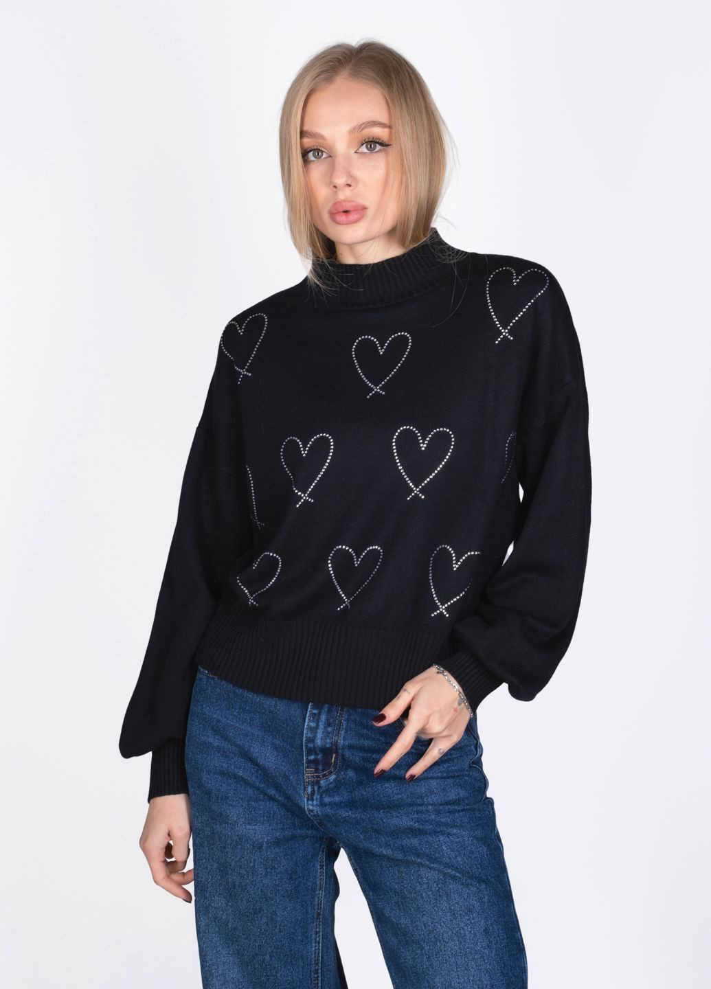 Черный зимний кардиган Power