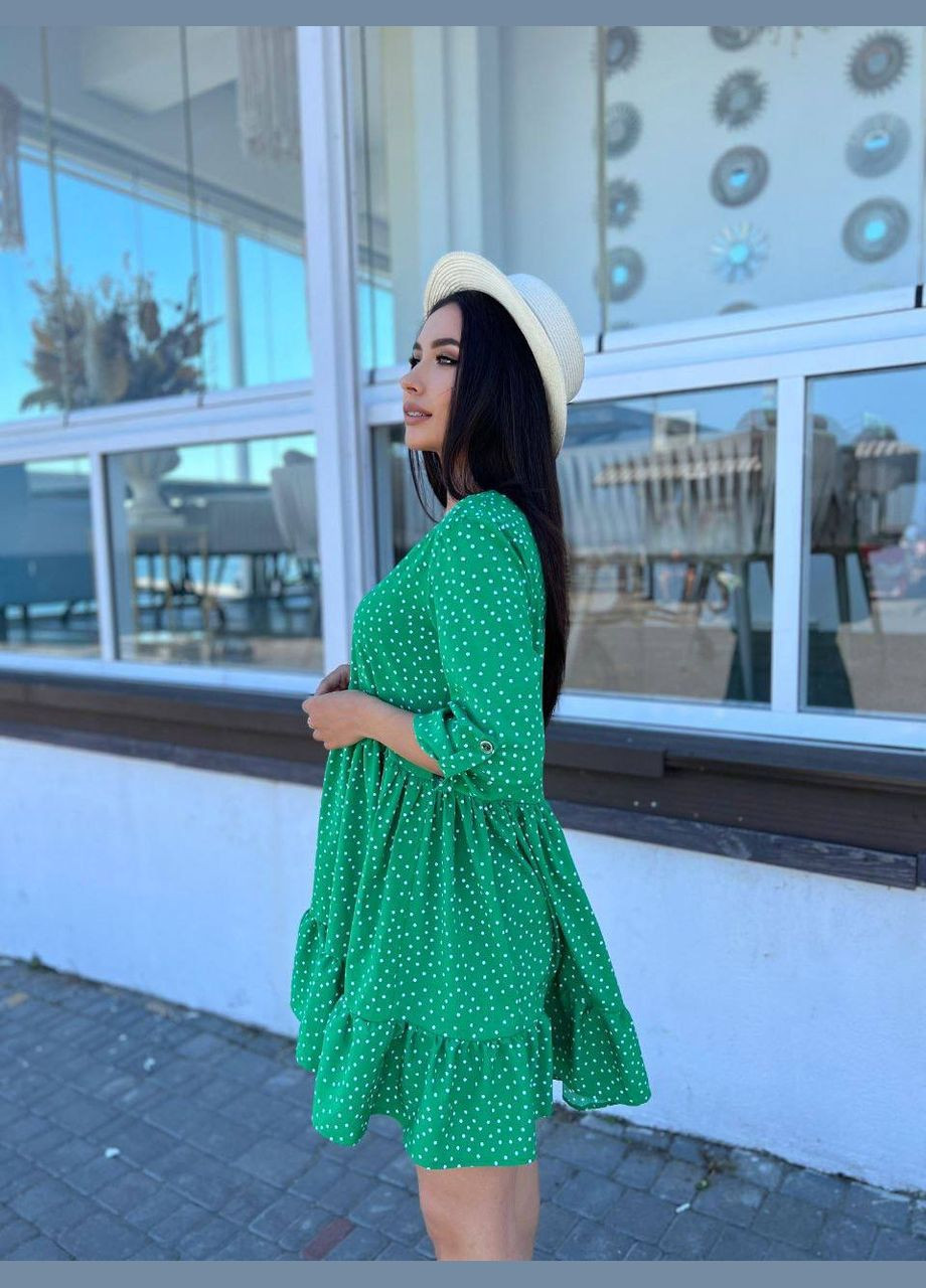 Зеленое женское платье из софта цвет зеленый р.42/46 453417 New Trend