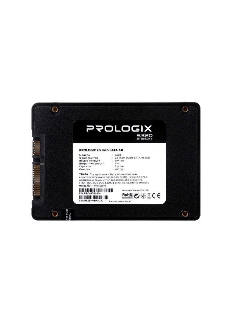 Накопитель SSD 480GB S320 2.5" SATAIII TLC (PRO480GS320) Prologix (336952314)