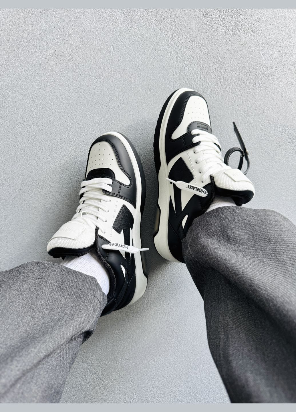 Кроссовки женские и мужские Off-White Out of Office Black White | Офф-Вайт черные No Brand чёрные демисезоны (342059636)