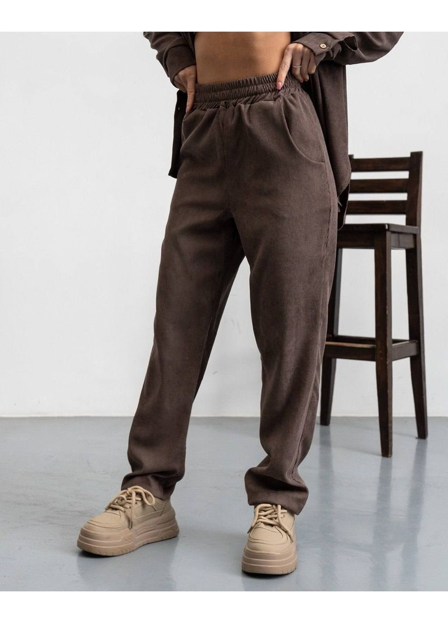 Жіночий Мікро вельветовий костюм: сорочка + штани Україна (361044136)