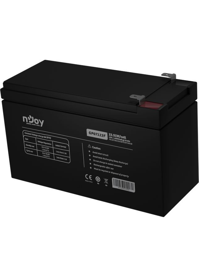 Аккумуляторная батарея для ИБП nJoy 12 V/7A AGM T2/F2 GP07122F черная BTVACGUOBTD2FCN01B N-Joy (293346878)