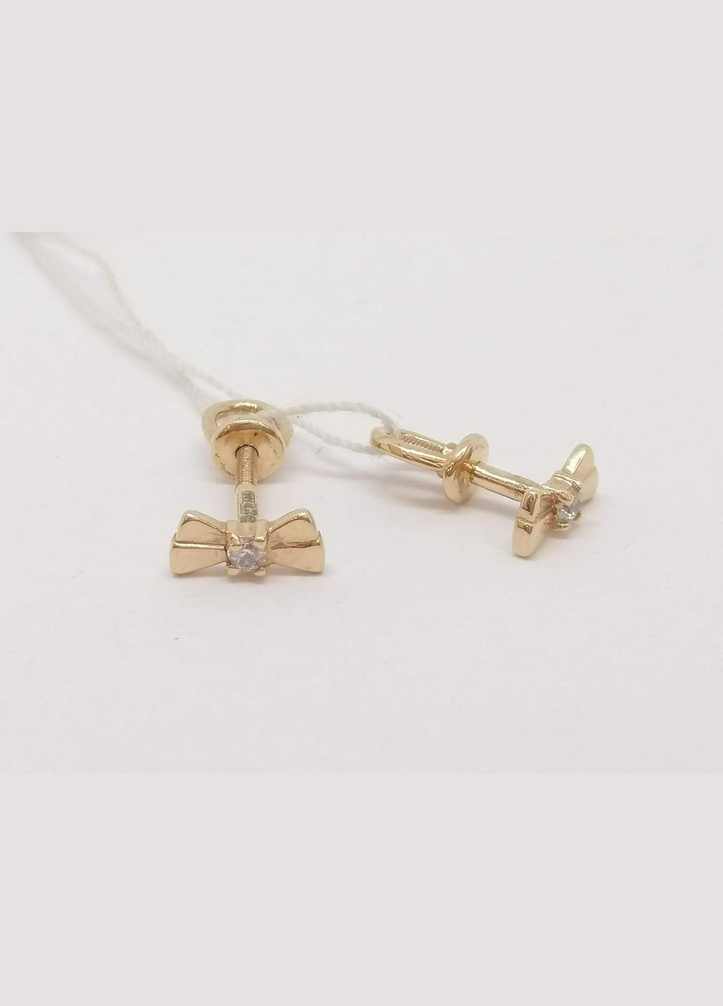 Золотые серьги-пуссеты с фианитами. 131079 Родинні коштовності (272797542)