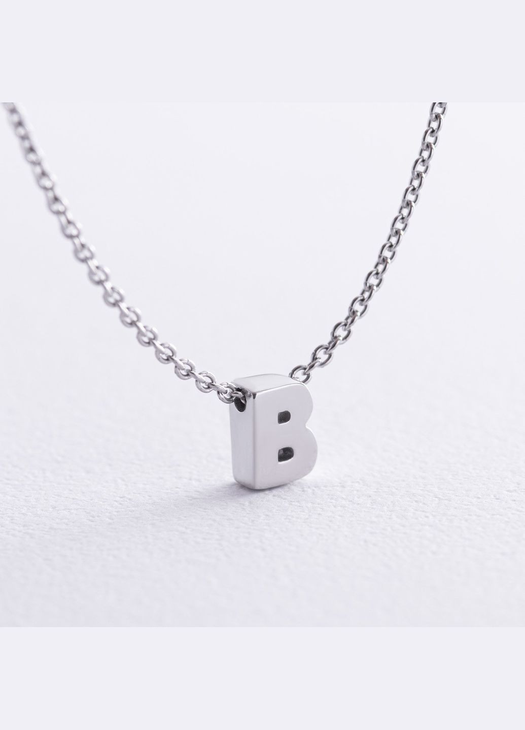 Серебряное колье с буквой В 1105 В 45 Oniks (264392795)