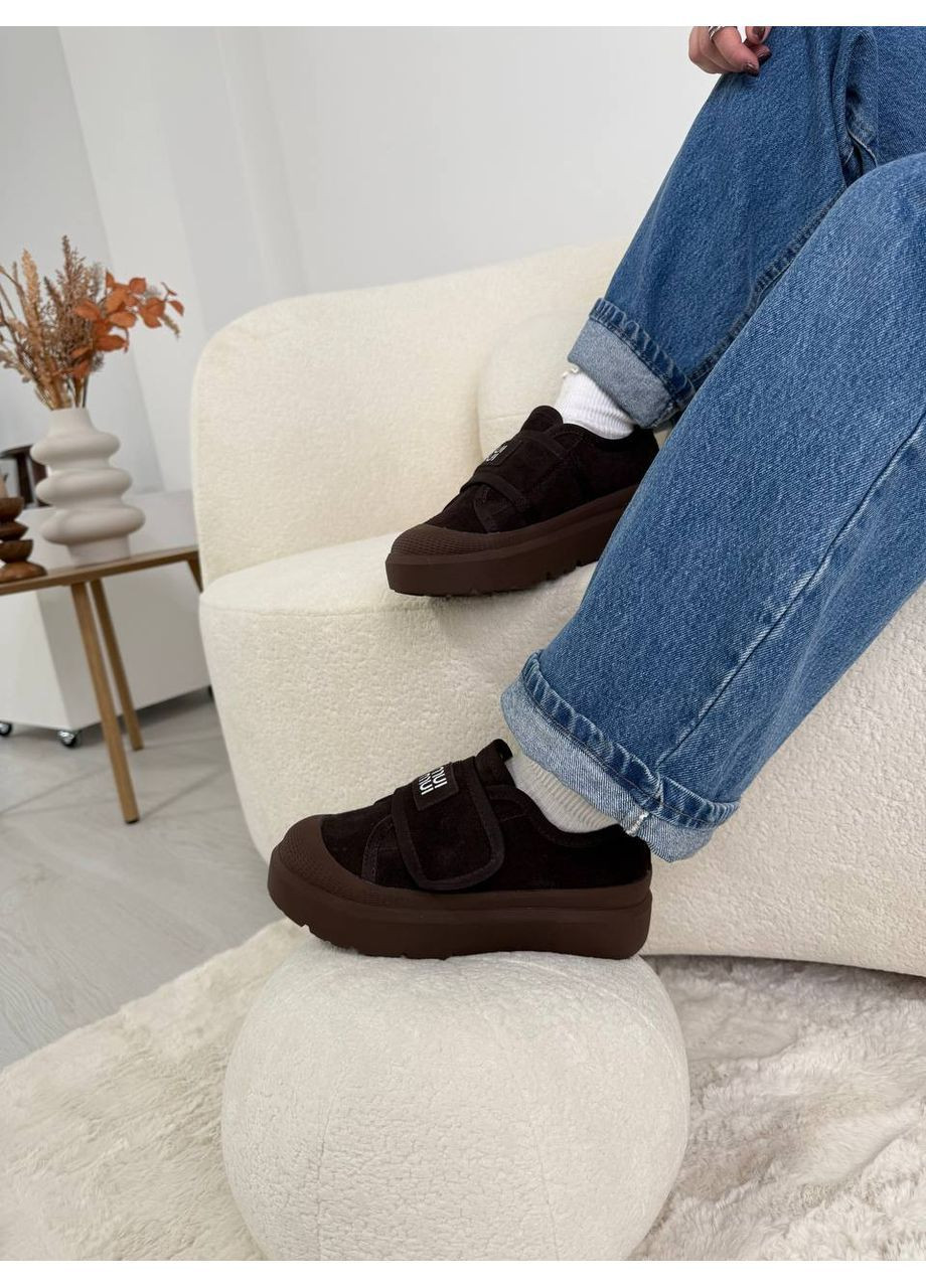 Кросівки зимові з натуральної замші ITTS кавові зими (370046218)