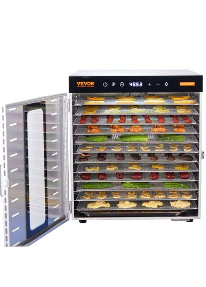 Дегидратор SS-10X 1000 W из нержавеющей стали, 300 x 280 мм Vevor (351505649)