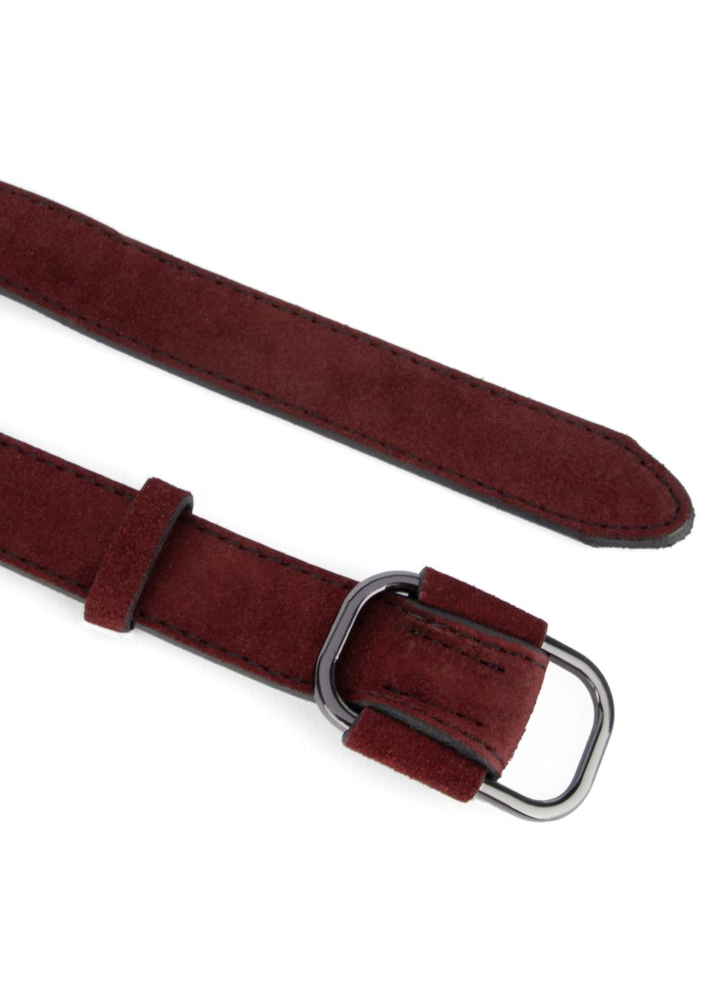 Ремінь жіночий замшевий -2548 бордовий з темною пряжкою (100 см) JK (337165505)