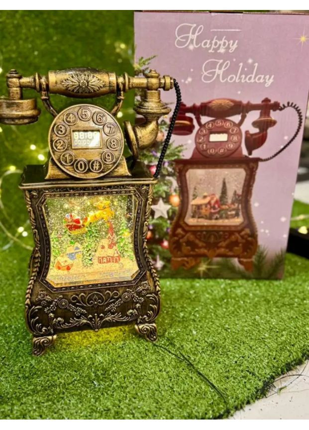 Новогодний фонарь с Санта-Клаусом в форме старинного телефона 814 NOW BRAND (370978003)
