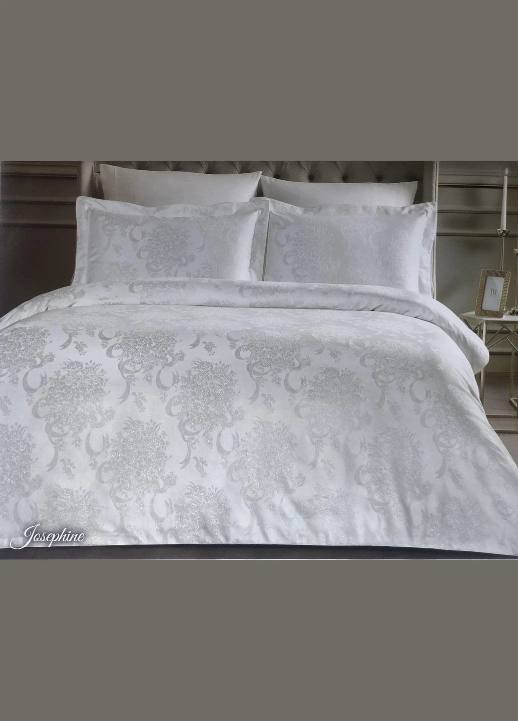 Комплект постільної білизни Josephine Josephine Beyaz жакардовий 220-200 білий Tivolyo Home (321999782)
