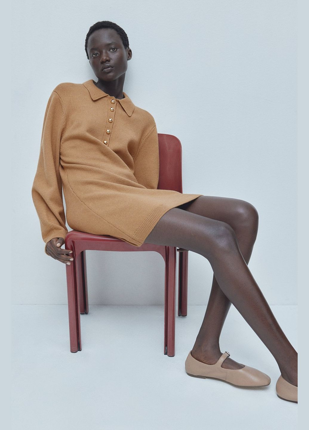 Темно-бежева сукня зимова H&M