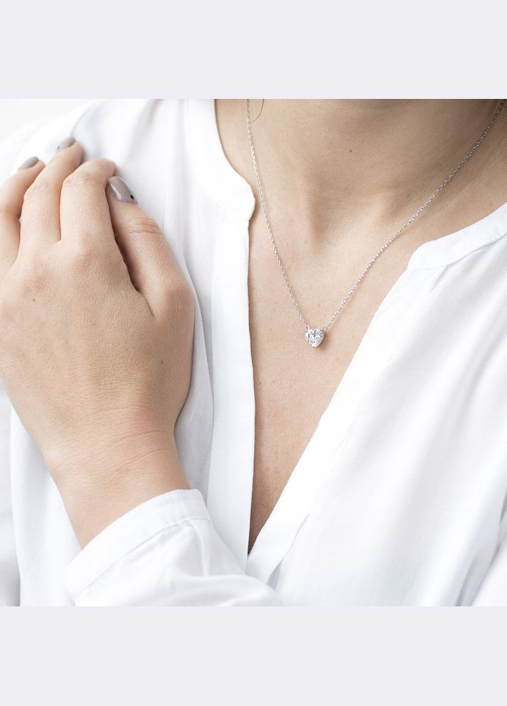 Серебряное колье Сердце 18393 Oniks (306424332)