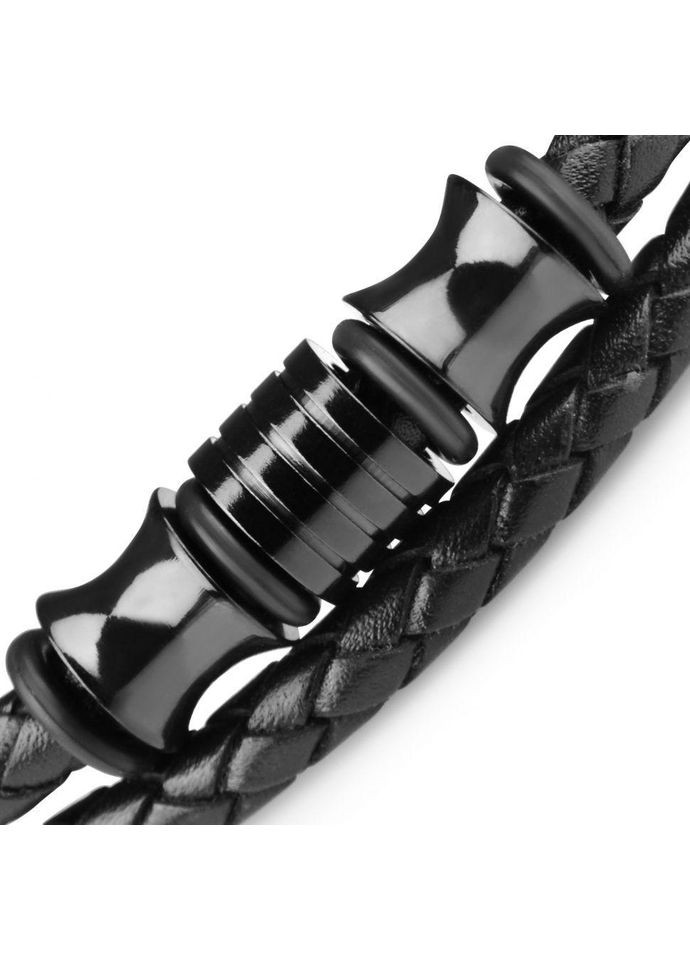 Чорний чоловічий браслет зі шкіри LR-2006-21 (Довжина: 21см) WellDone (334000161)