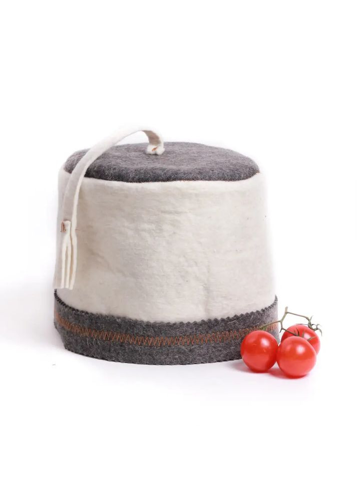 Шапка для лазні та сауни "Феска" натуральна повсть Білий No Brand (305774466)