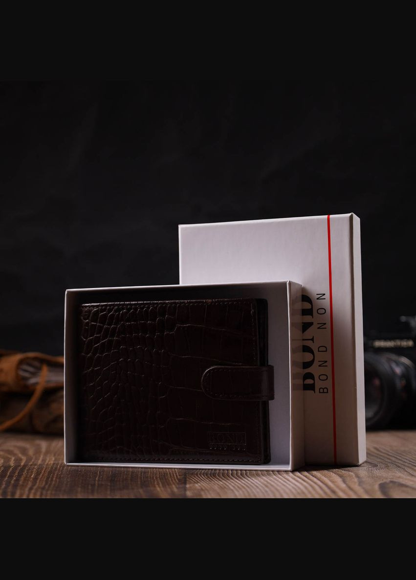 Кошелек мужской Кожаный с тиснением под крокодила Tony Bellucci 22043 Коричневый Bond (306881476)