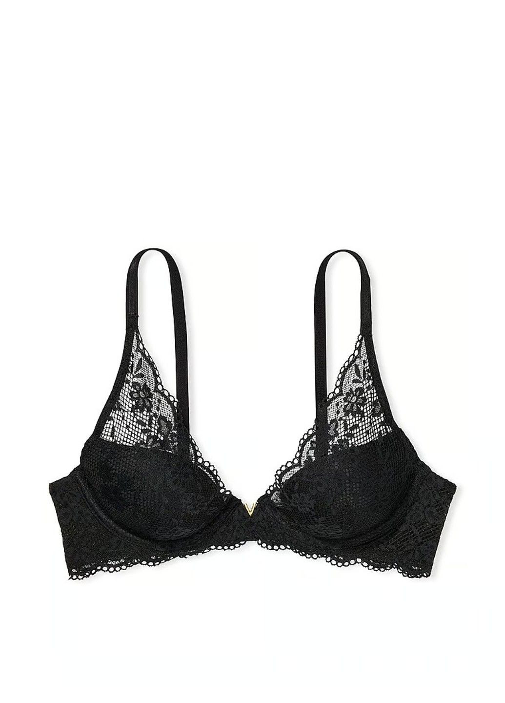 Чёрный бюстгальтер love cloud love cloud lightly lined plunge bra Victoria's Secret