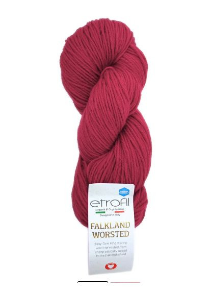 Мериносова пряжа Falkland Worsted № 73162 червоний нитки для в"язання Форкленд Ворстед Etrofil (366394479)