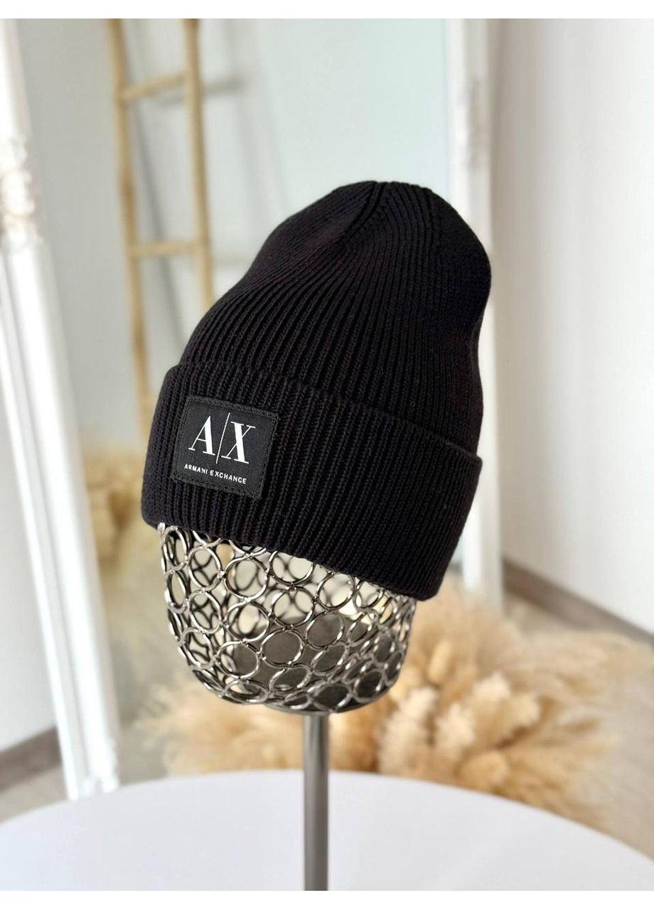 Шапка женская, теплая мужская шапка Armani Exchange, Шапка армани унисекс Серый No Brand (362917664)