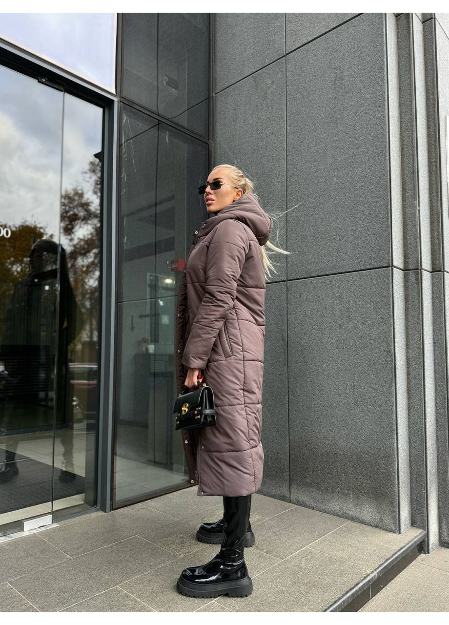 Коричневый демисезонный Пуховик Style Point