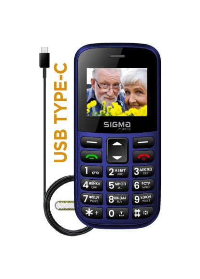 Мобильный телефон (4827798585238) Sigma Comfort 50 EASY TYPE-C Blue (366522627)