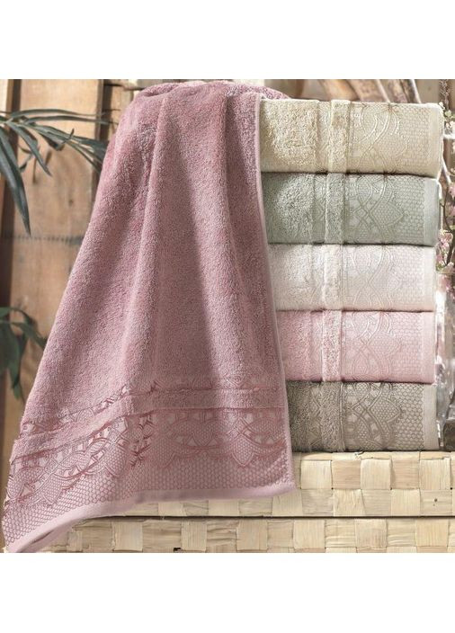 Набор бамбуковых полотенец 6 штук для ванной антибактериальные лицевые мягкие махровые 50х90 см Pupilla комбинированный