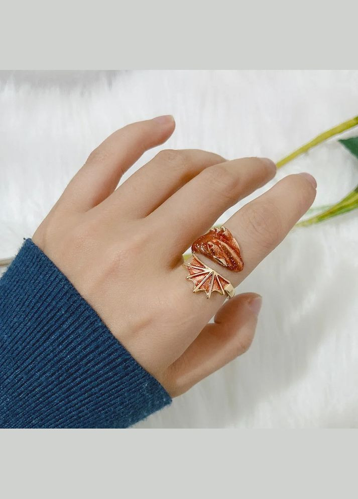 Кольцо дракон перстень в виде Древнего дракона огня золотистый размер регулируемый Fashion Jewelry (285814488)