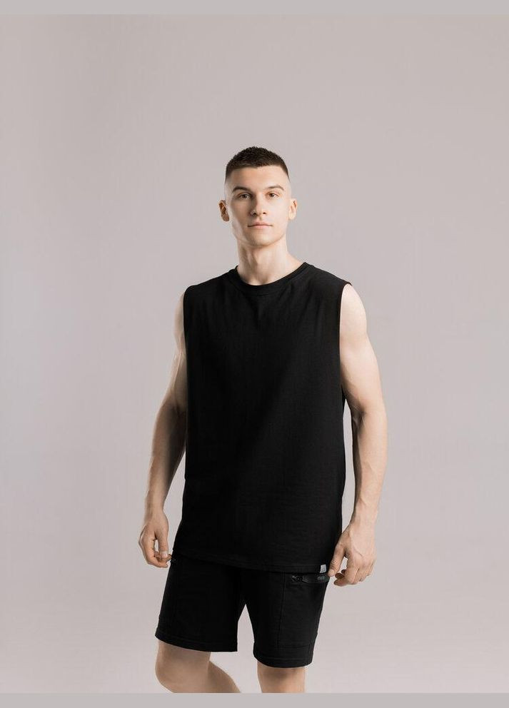 Стильная мужская однотонная майка черная Freedom (346474973)