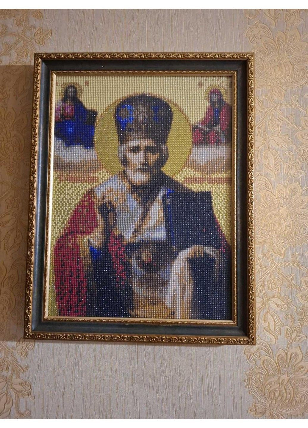 Набор Алмазная мозаика вышивка Образ Икона Николай Чудотворец на подрамнике 5d 30х40 см 177293 No Brand (332207747)