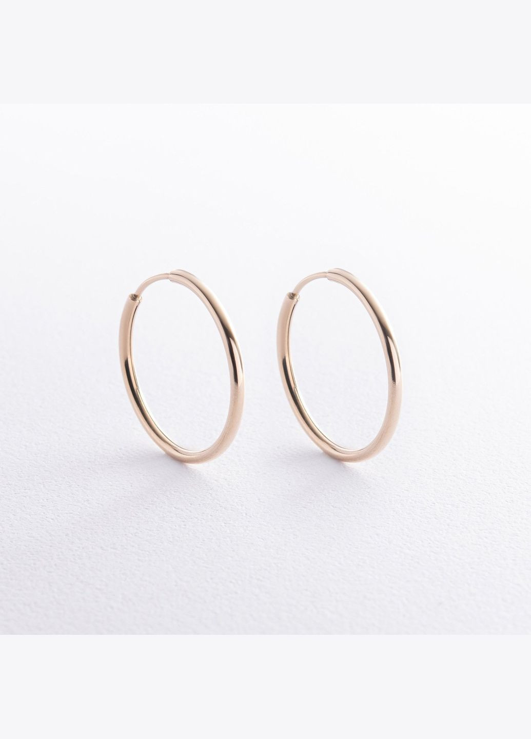 Сережки - кільця в жовтому золоті (2.6 см) с08534 Oniks (264022863)