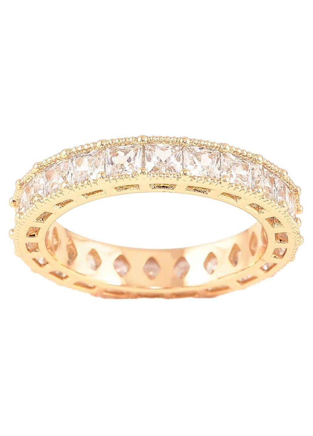 Каблучка Позолота 18K «Доріжка фіанітів по колу, шир. 4мм» (260970) р.19.5 Xuping Jewelry (356457422)