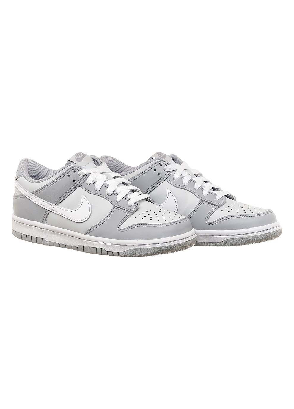 Серые демисезонные детские кроссовки dunk low серый Nike