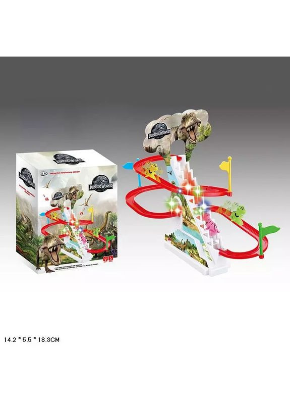 Іграшка Трек гірка динозаври зі світлом 1112-2 на батарейках, короб. 14,2*5,5*18,3см No Brand (362430631)