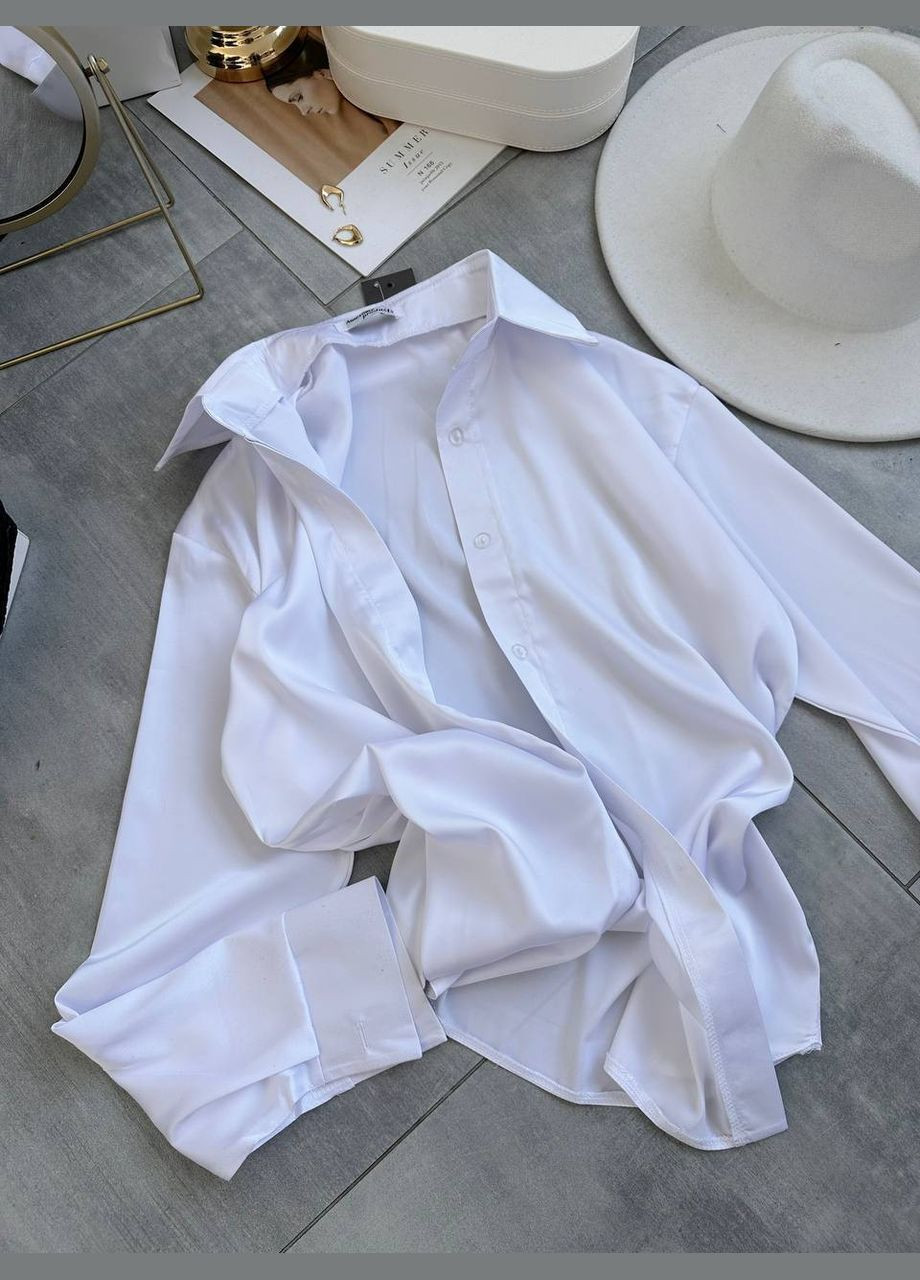 Белая праздничный, классическая, повседневный, кэжуал рубашка No Brand с длинным рукавом