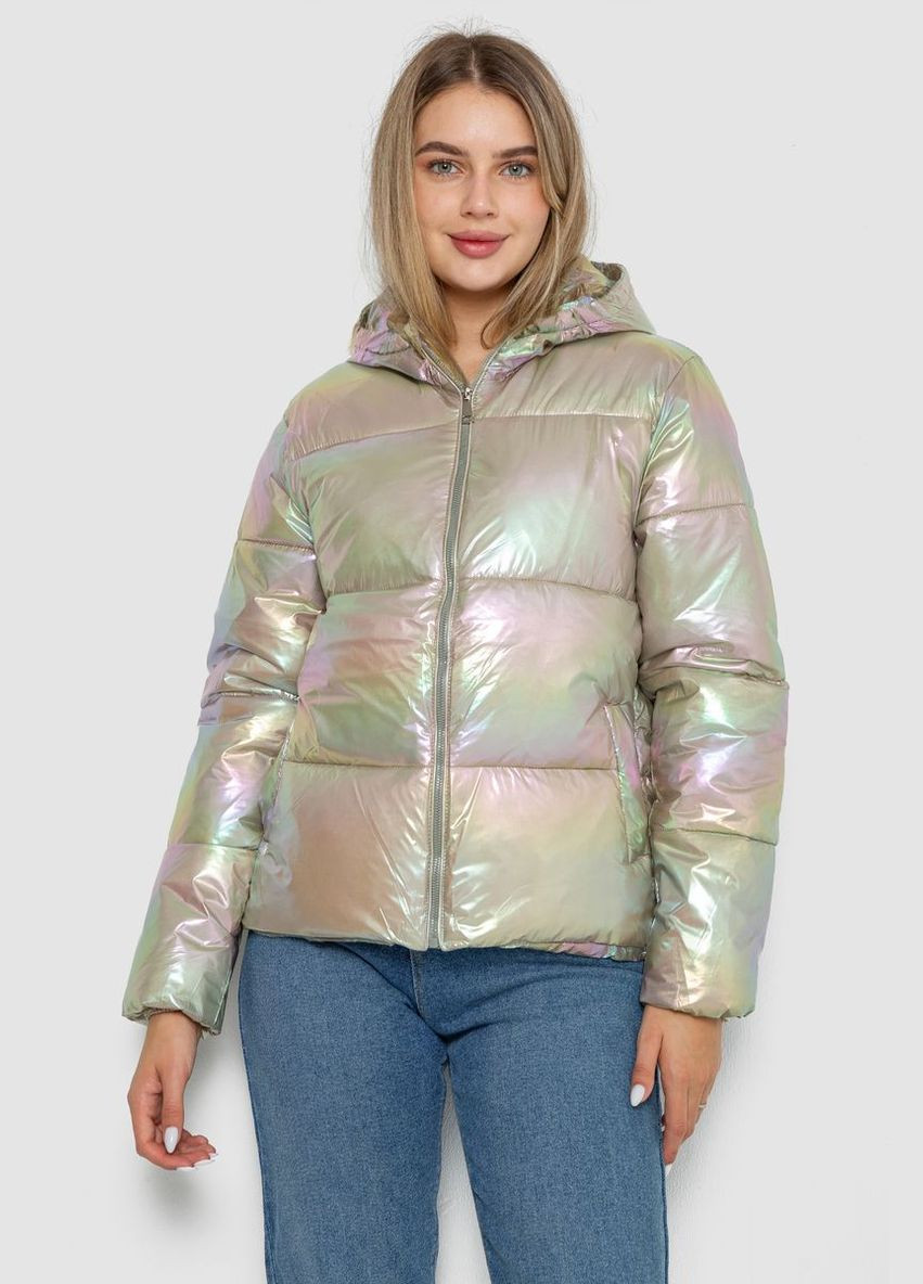 Бежевая демисезонная куртка женская демисезонная плащевка Ager 243R2022-4