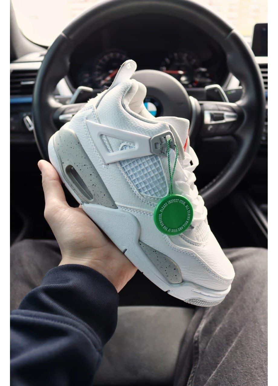 Білі Осінні кросівки чоловічі nike air jordan retro 4 white oreo найк аір джордан No Brand