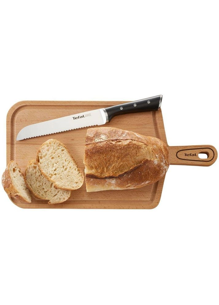 Нож для хлеба Ice Force, 20см, нержавеющая сталь, пластик, черный Tefal (322458172)