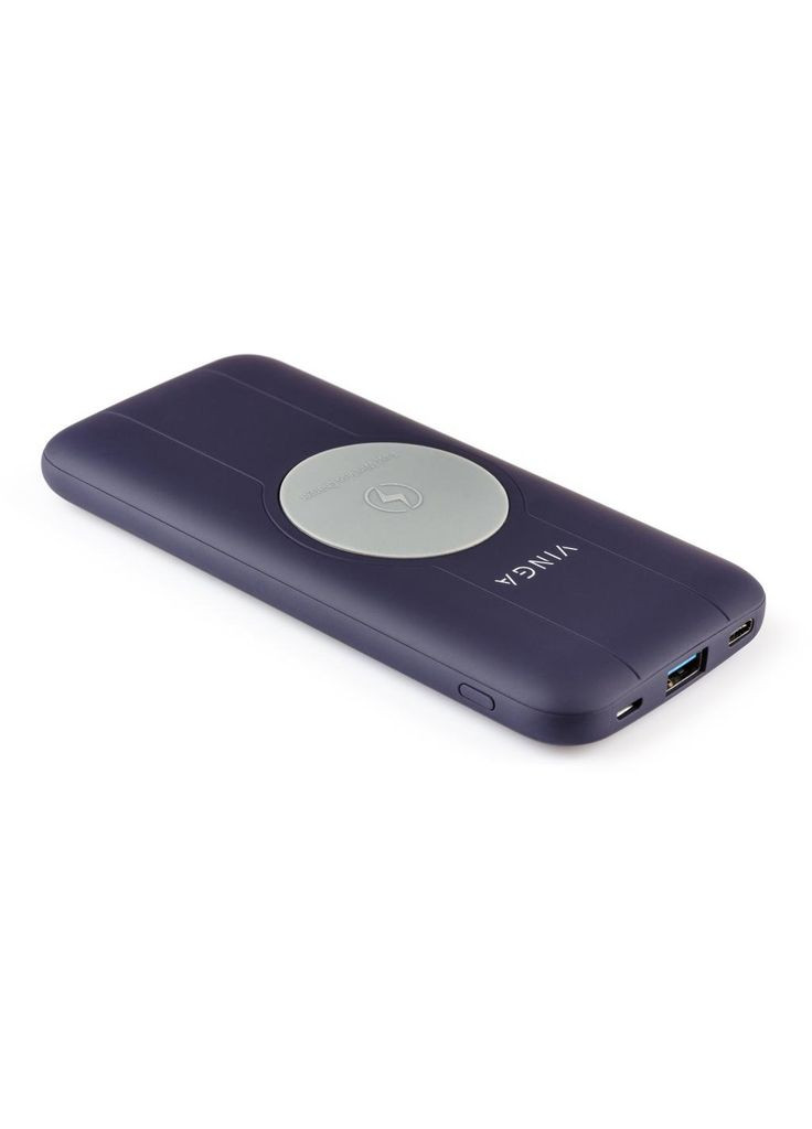 Універсальна батарея Vinga 10000 mAh Wireless QC3.0 PD soft touch purple
