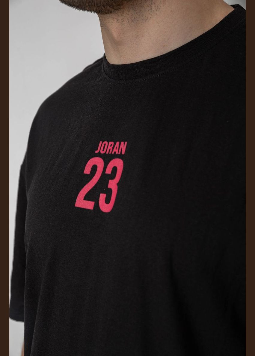 Чорна футболка чоловіча з принтом чорна розмір l (sku_244r7024) з коротким рукавом No Brand